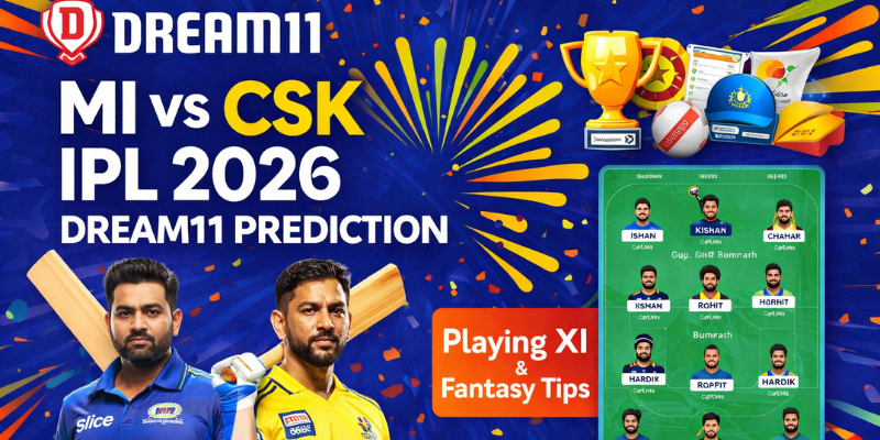 MI vs CSK Dream11 Prediction 2026 – Today Match Fantasy Team & Tips