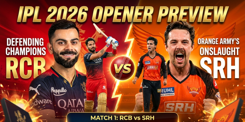 RCB vs SRH IPL 2026 Opener Preview – Date, Time, Venue, Pitch Report & Prediction