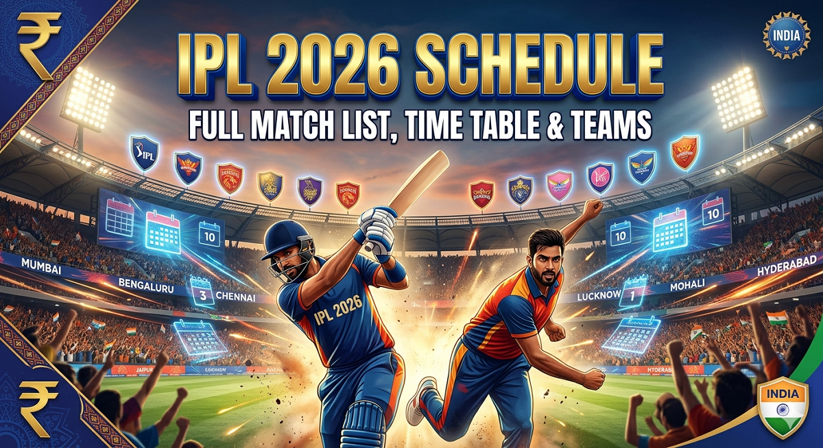 IPL 2026 Schedule – Full Match List, Time Table & Teams