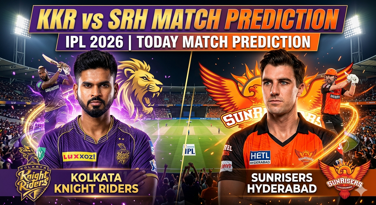 KKR vs SRH Match Prediction IPL 2026 – Today Match Prediction